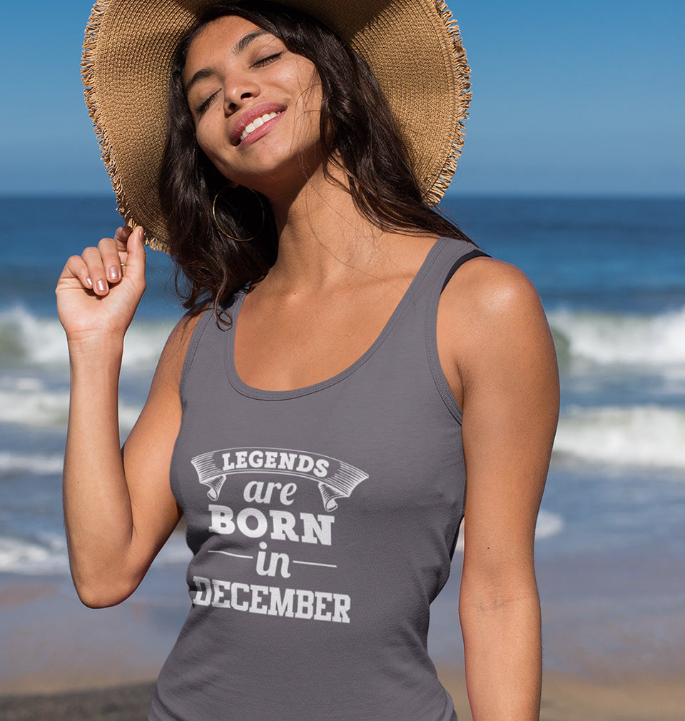 Legends are Born in December Women Tank Top-FunkyTradition