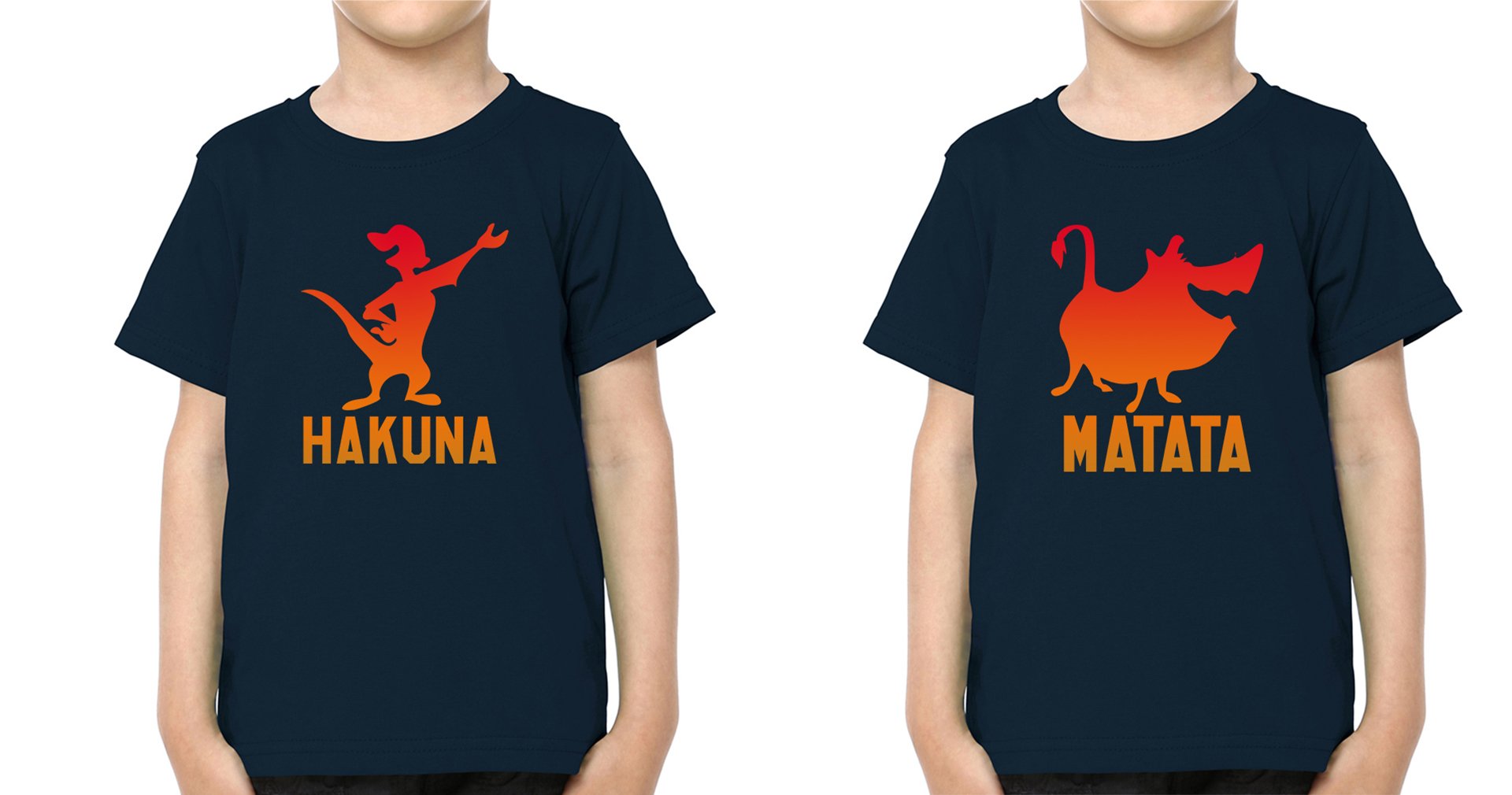 Hakuna Matata Brother-Brother Kids Half Sleeves T-Shirts -FunkyTradition