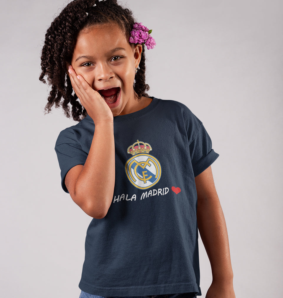 Hala Madrid Half Sleeves T-Shirt For Girls -FunkyTradition
