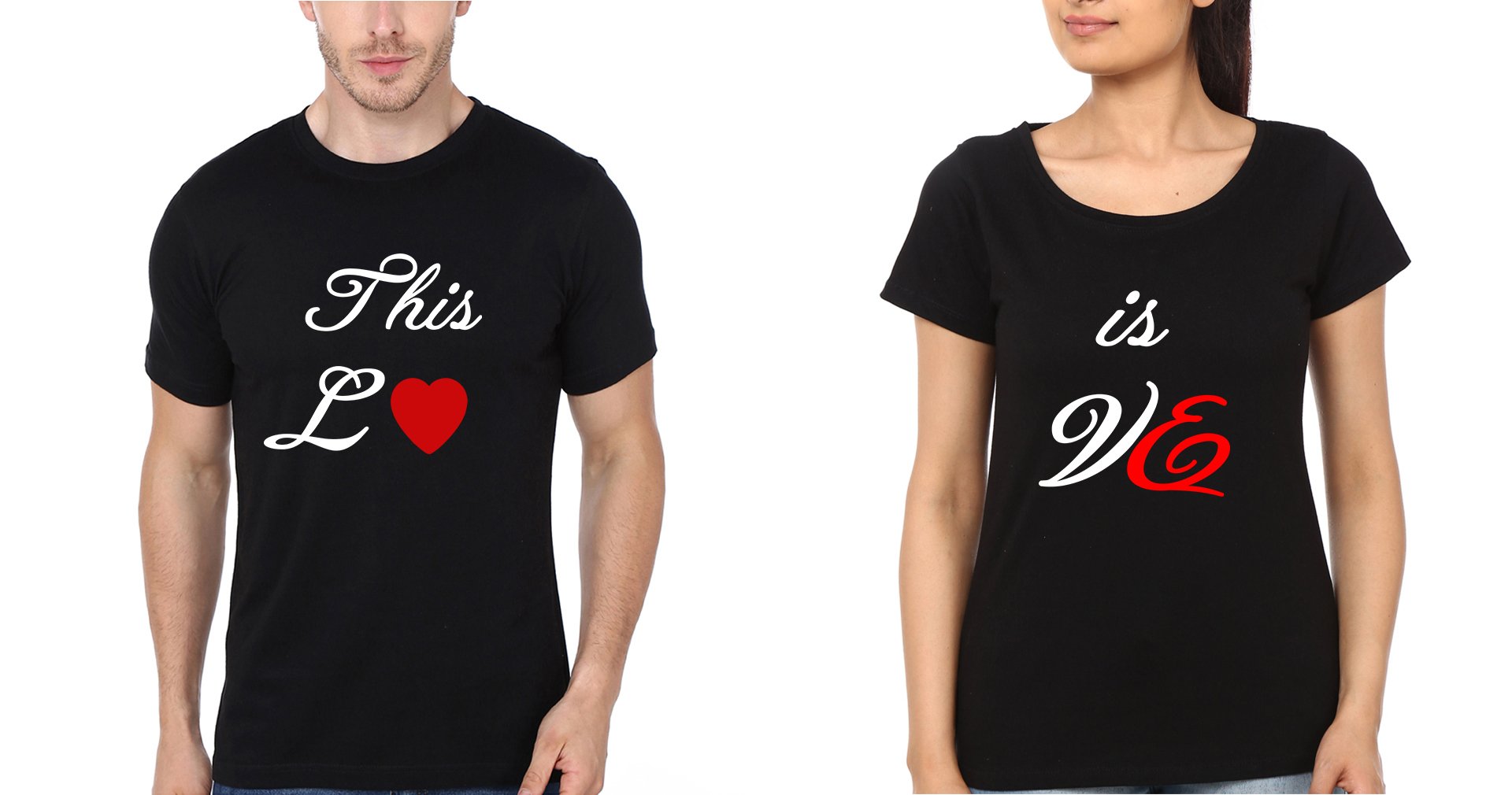 This Is Love Couple Half Sleeves T-Shirts -FunkyTradition