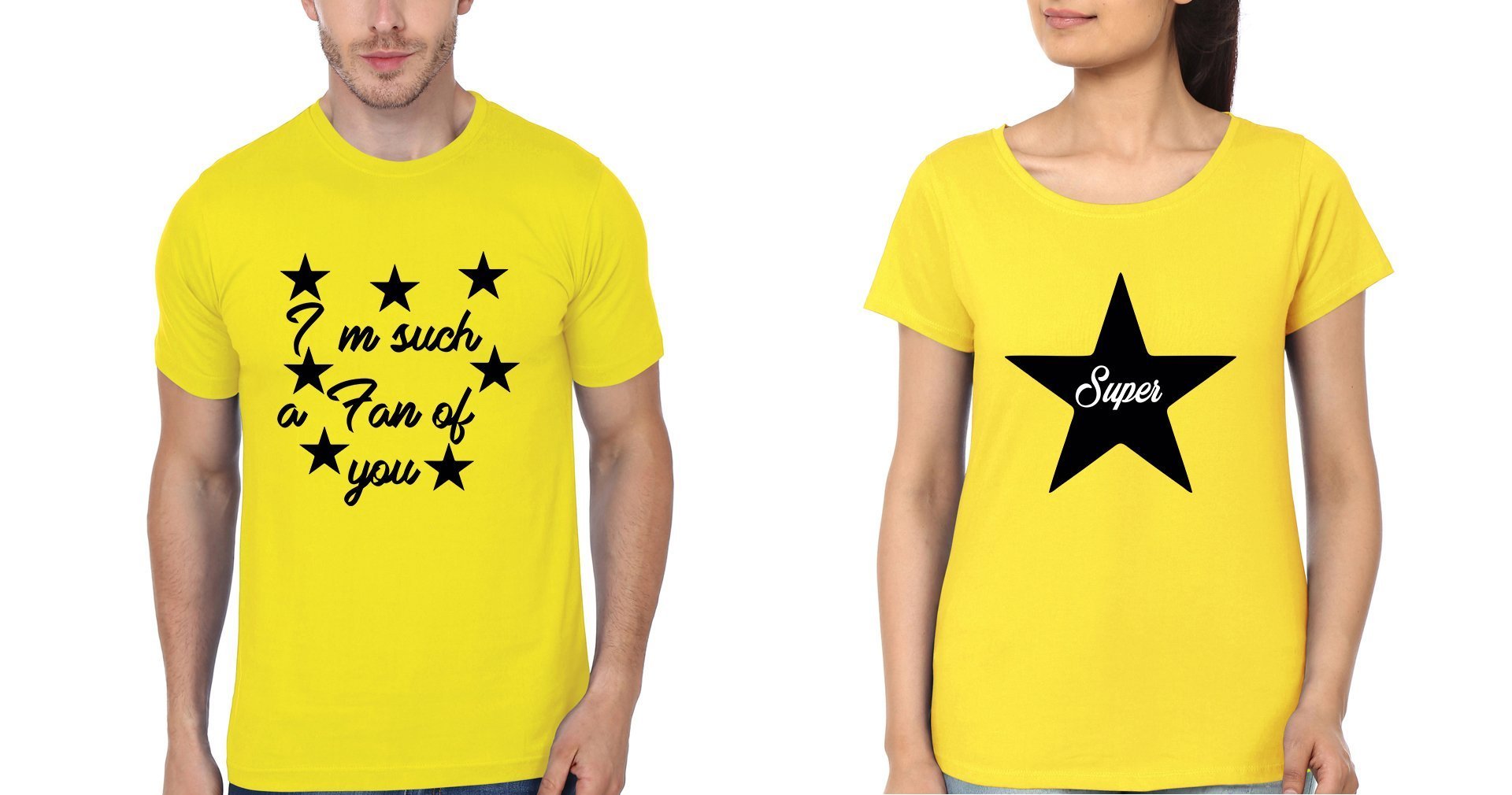 I'm Such A Fan Of You Couple Half Sleeves T-Shirts -FunkyTees
