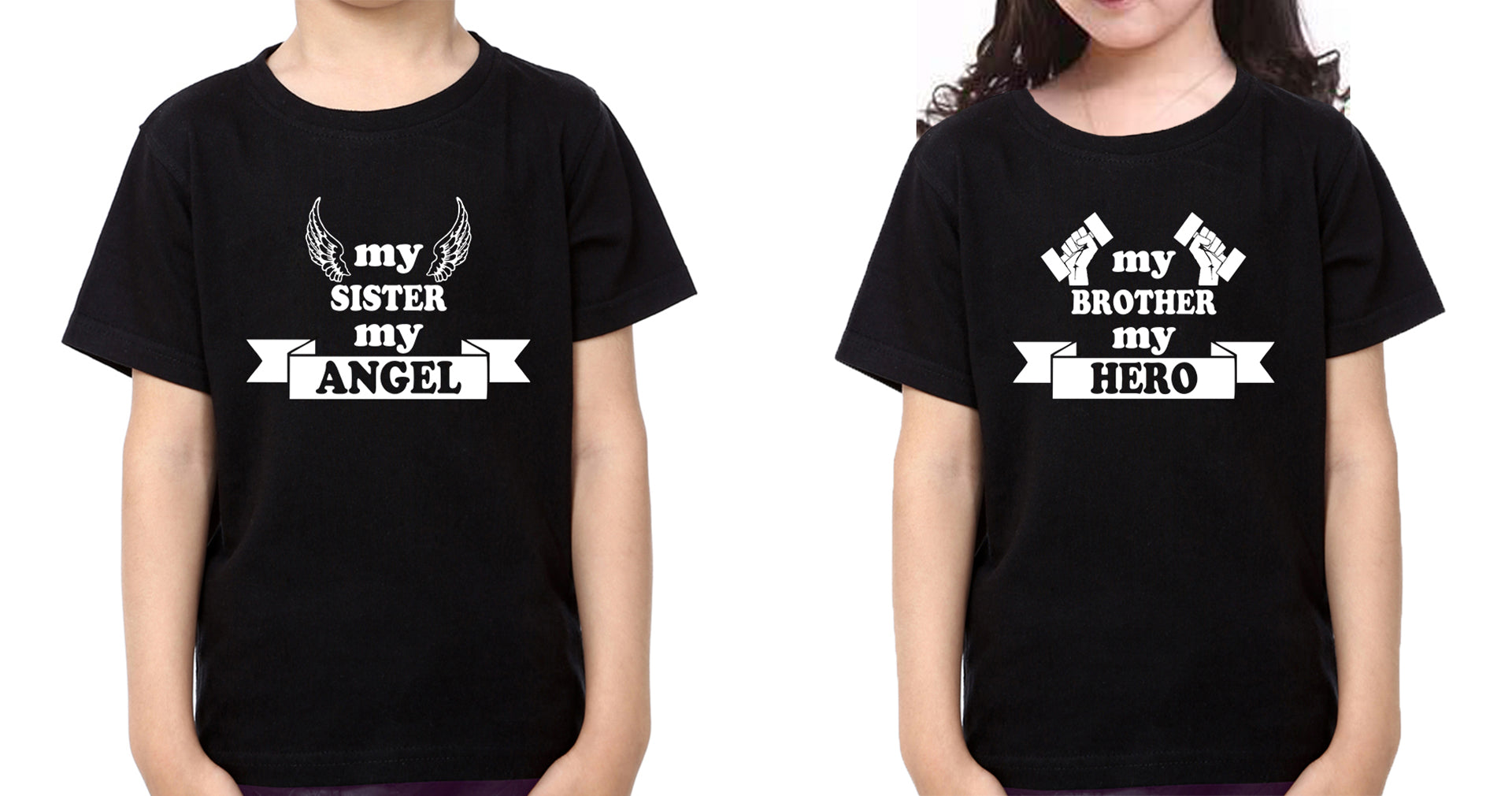 My Brother My Hero My Sister My Angel Brother and Sister Matching T-Shirts- FunkyTradition