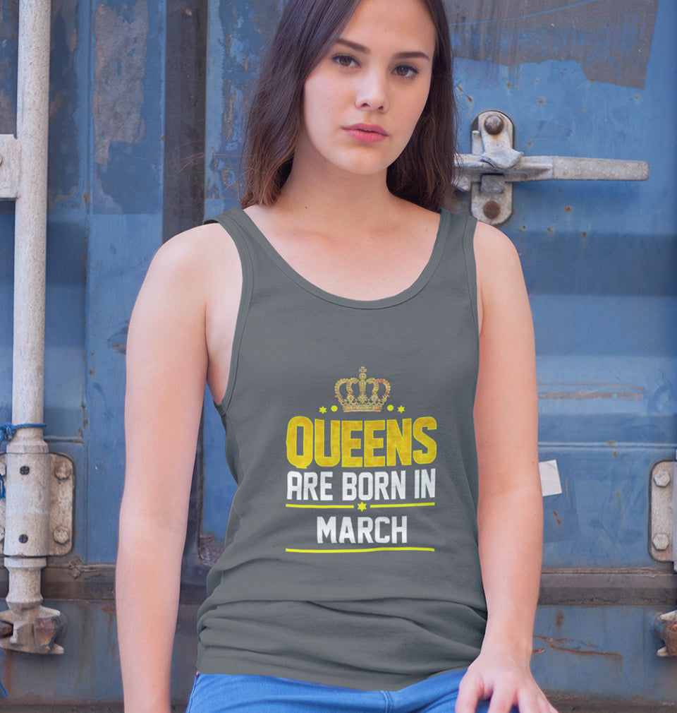 Queens Are Born In March Women Tank Top-FunkyTradition