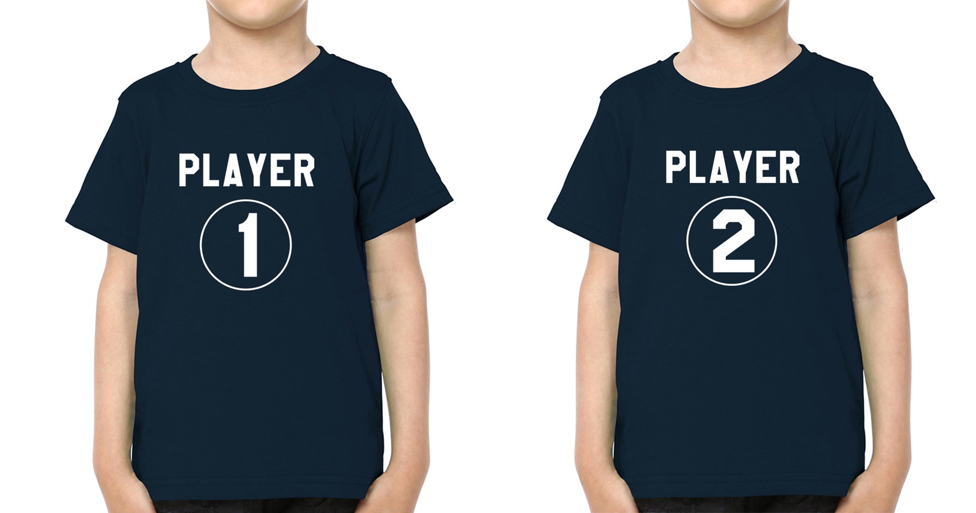 Player1 Player2 Brother-Brother Kids Half Sleeves T-Shirts -FunkyTradition