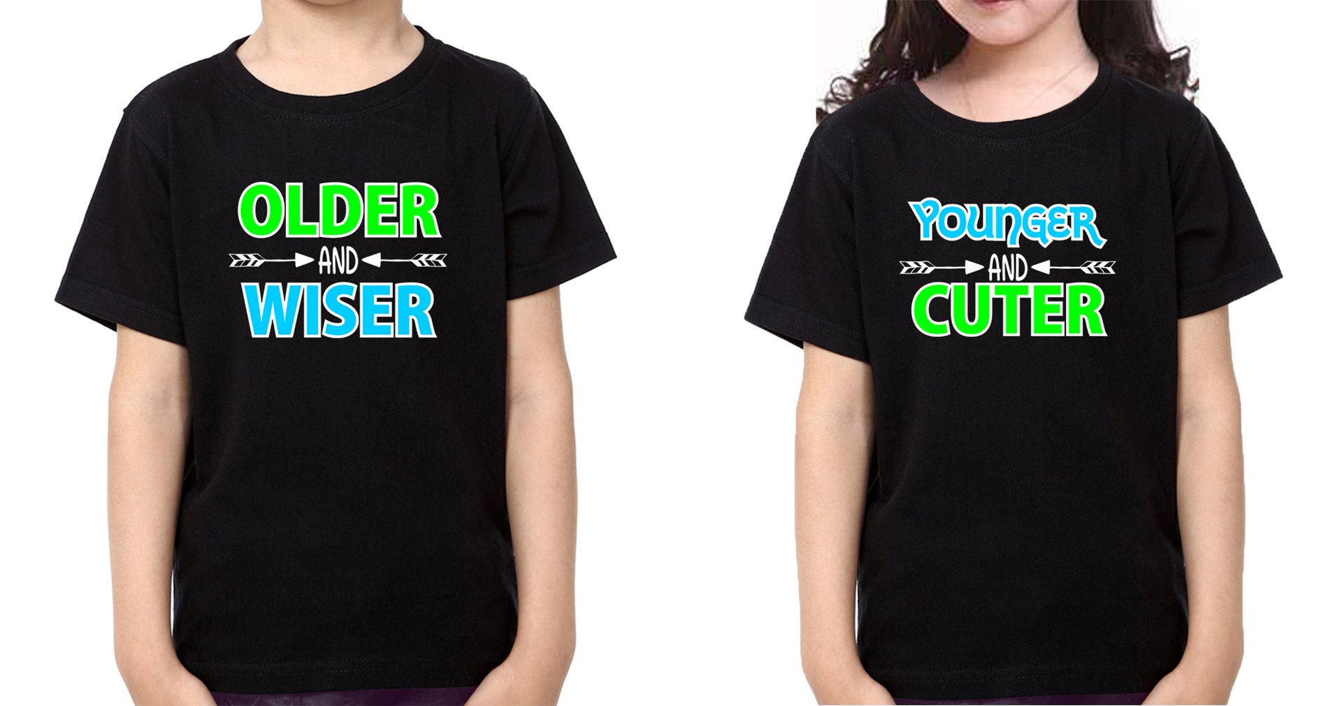 Younger Older Brother-Sister Kid Half Sleeves T-Shirts -FunkyTradition