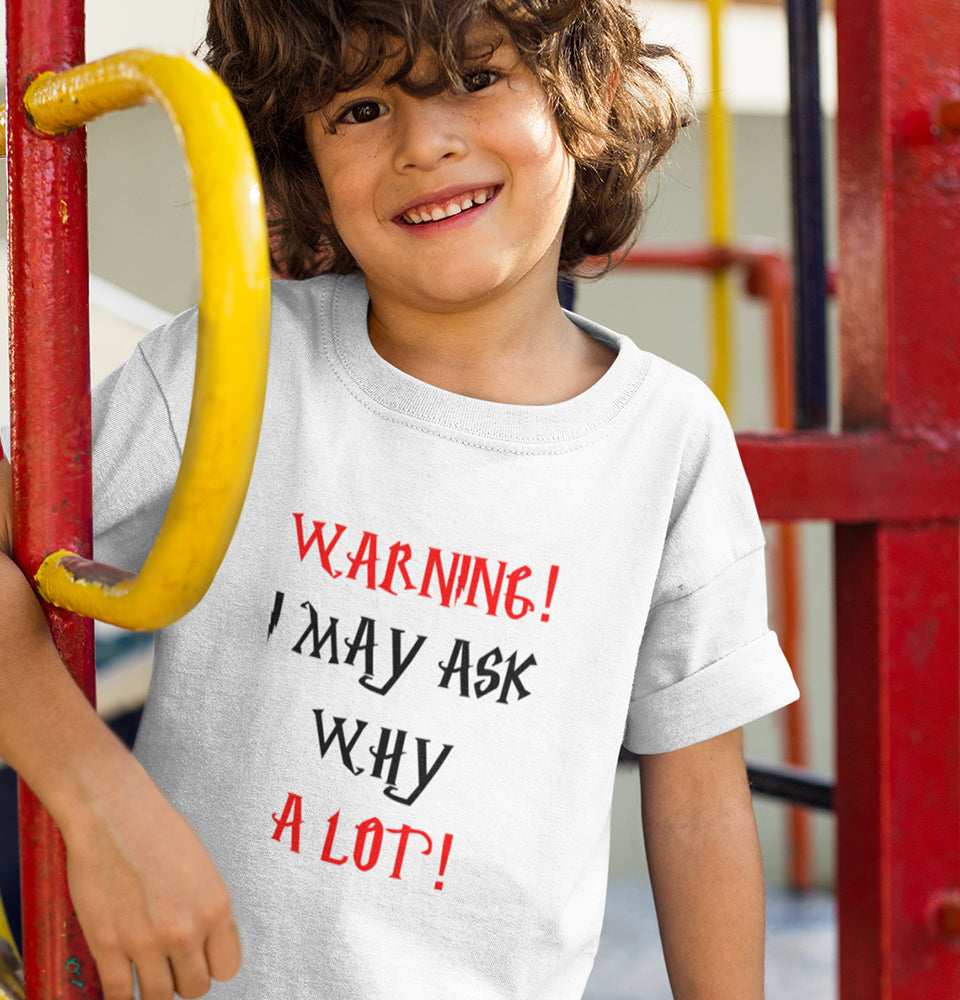 Warning Half Sleeves T-Shirt for Boy-FunkyTradition