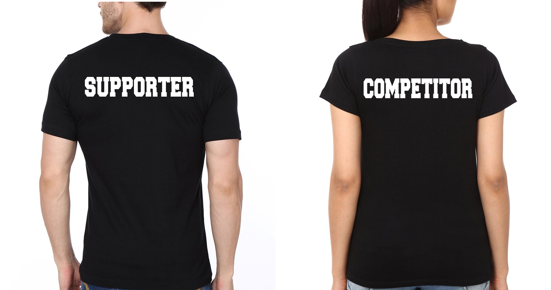 supporter Competitior Couple Half Sleeves T-Shirts -FunkyTradition
