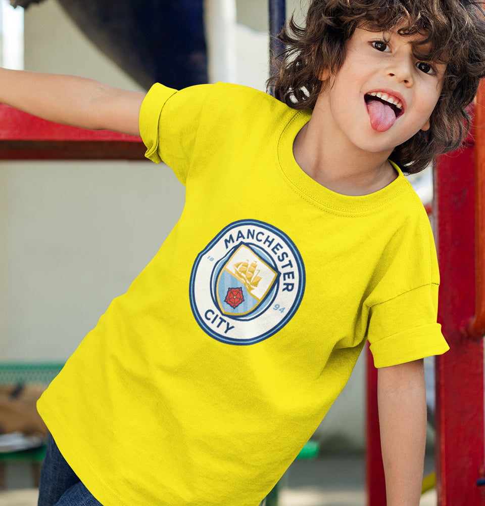 Manchester City Half Sleeves T-Shirt for Boy-FunkyTradition