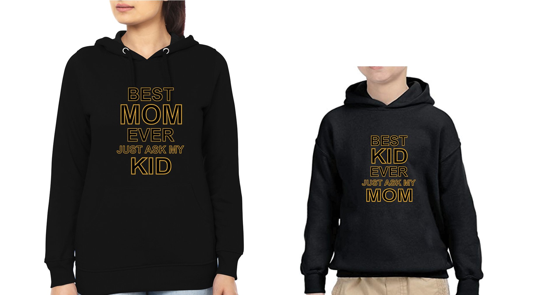 Best Mom Ever Best Kid Ever Mother and Son Matching Hoodies- FunkyTradition