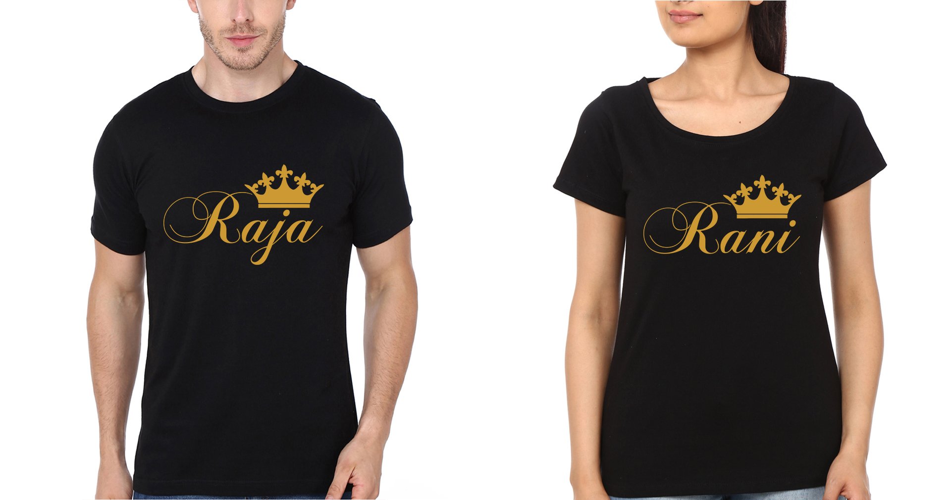 Raja Rani Couple Half Sleeves T-Shirts -FunkyTradition