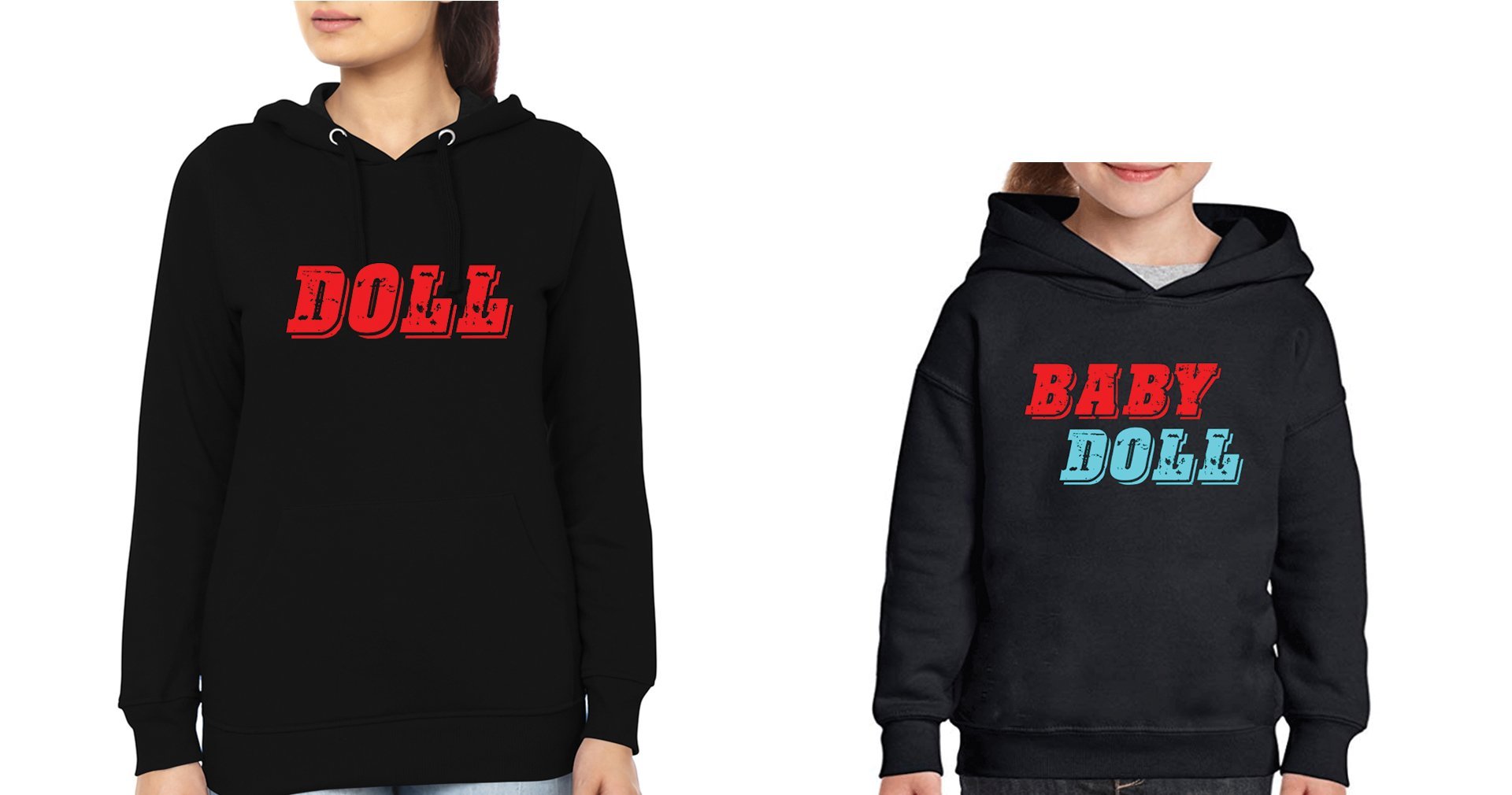 Doll Baby Doll Mother and Daughter Matching Hoodies- FunkyTradition