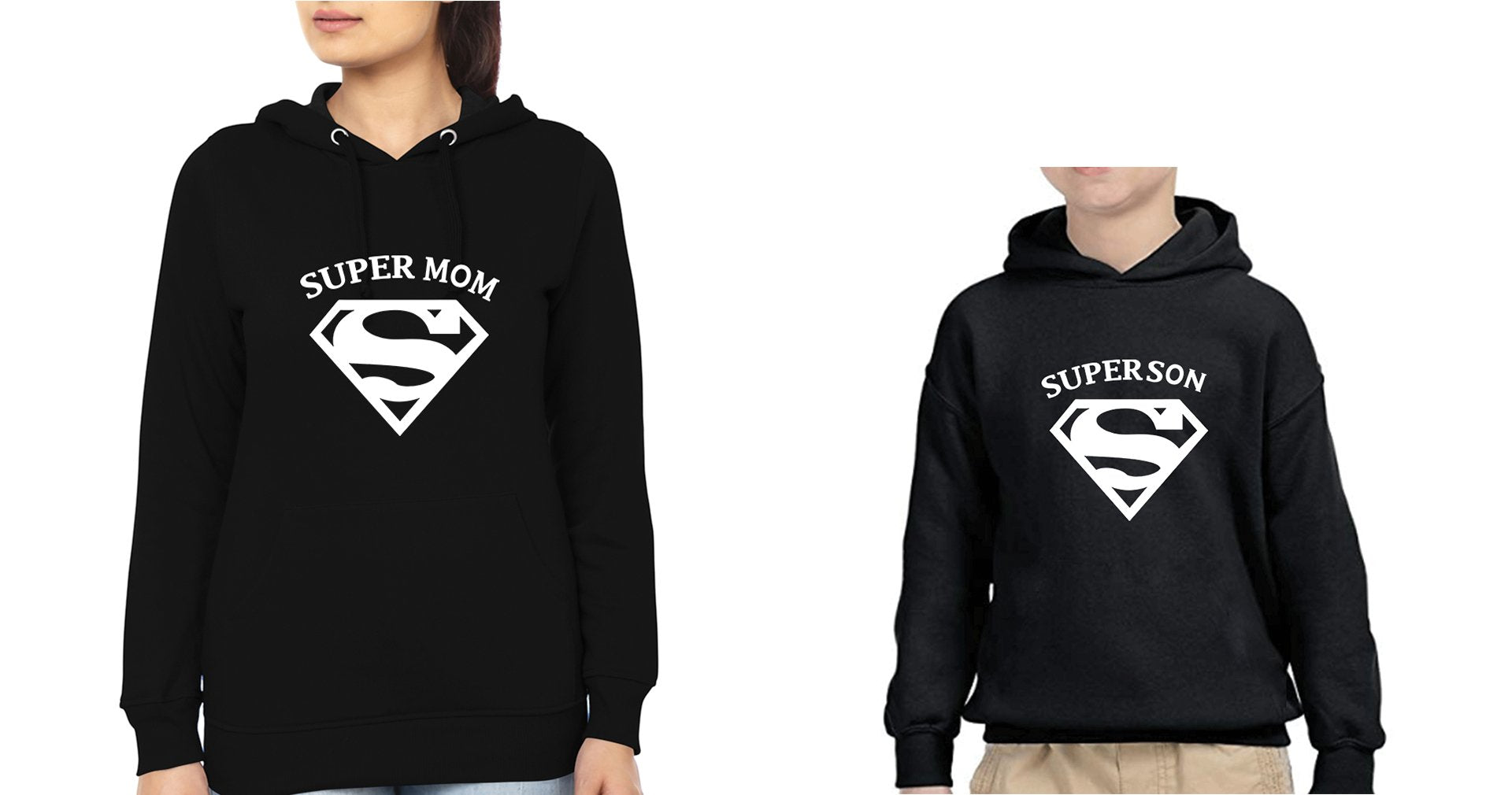 Super Mom Super Son Mother and Son Matching Hoodies- FunkyTradition