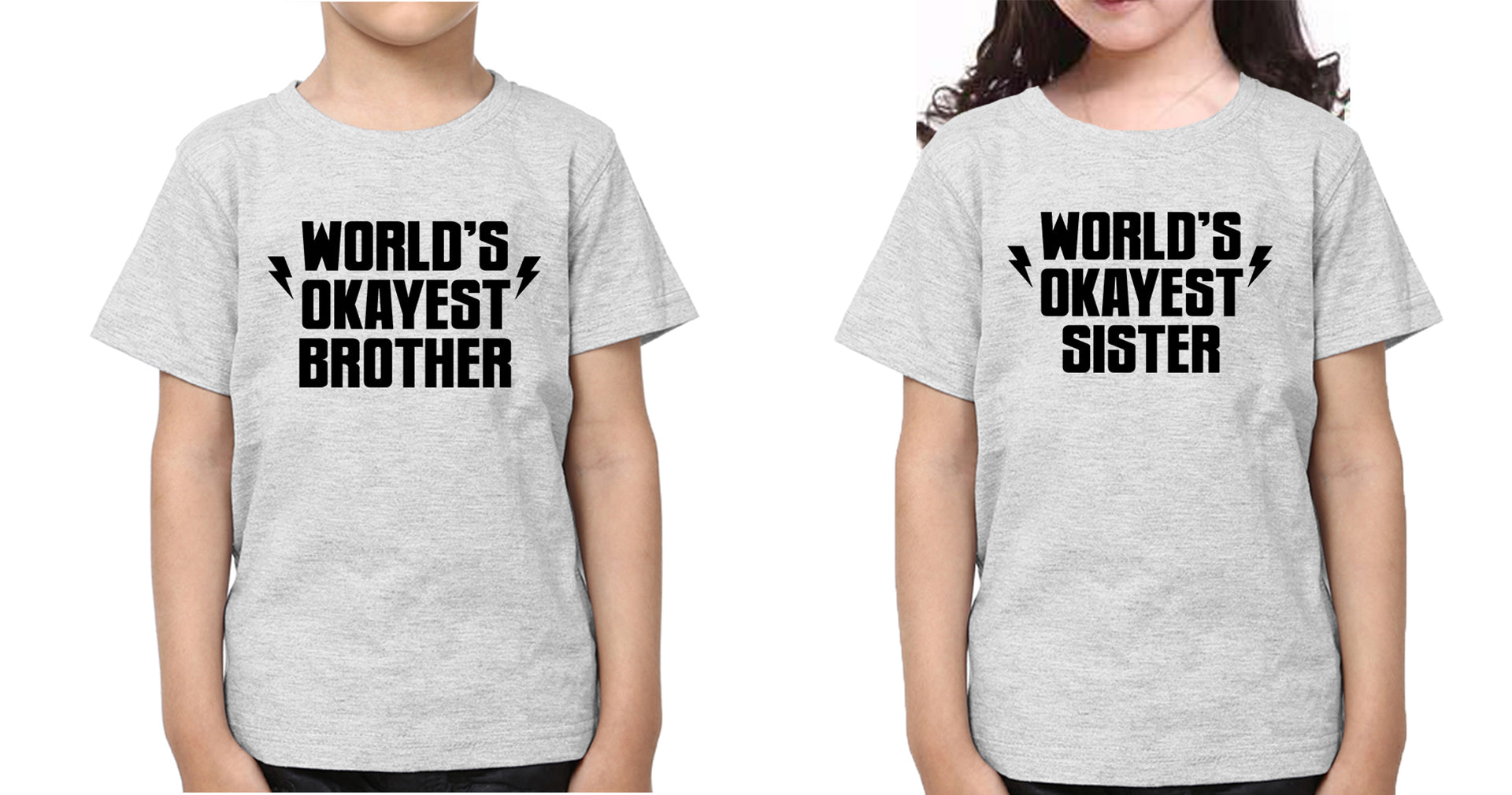 World's Okayest Brother Sister Brother and Sister Matching T-Shirts- FunkyTradition