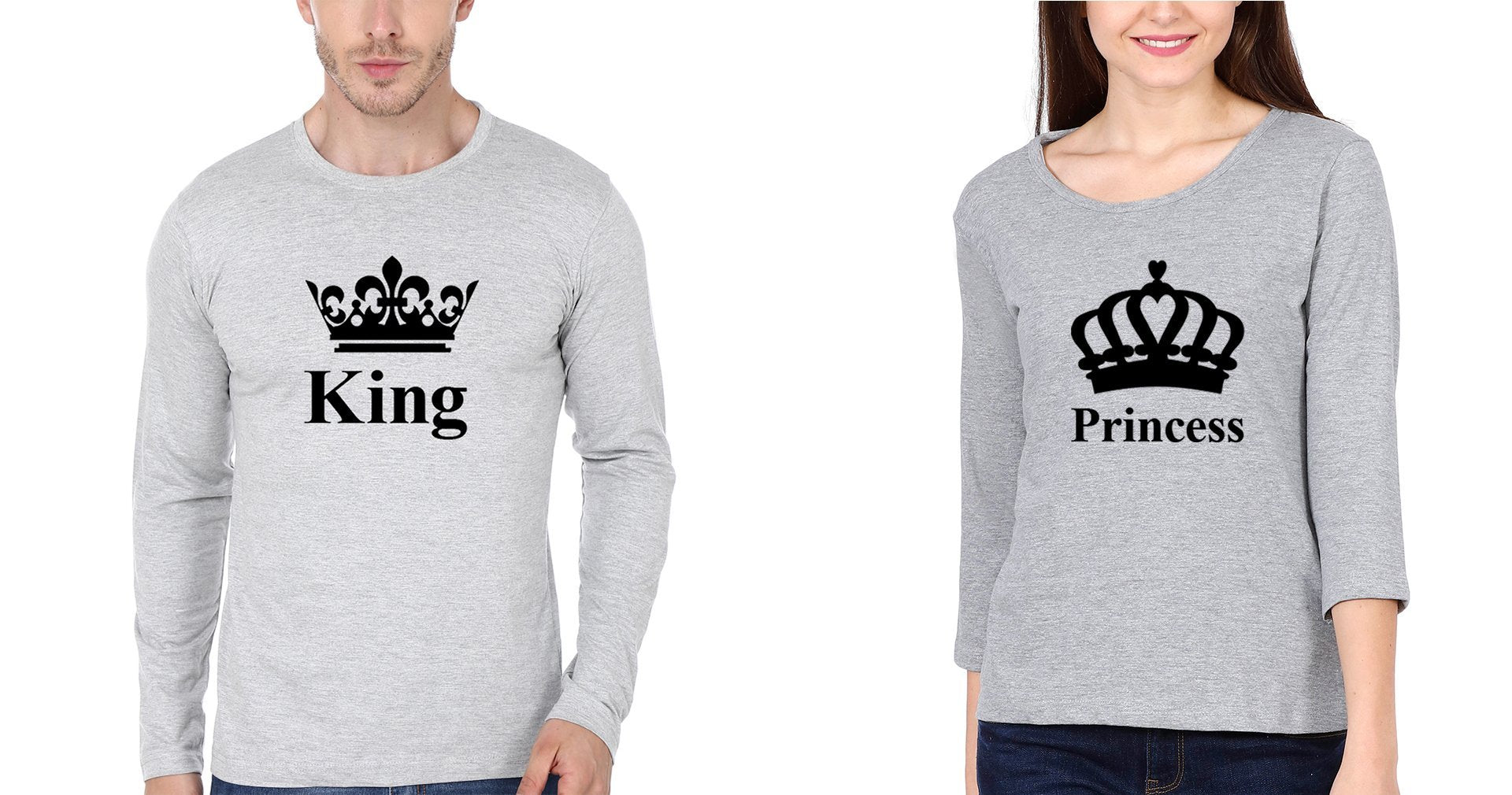 King Princess Father and Daughter Matching Full Sleeves T-Shirt- FunkyTradition