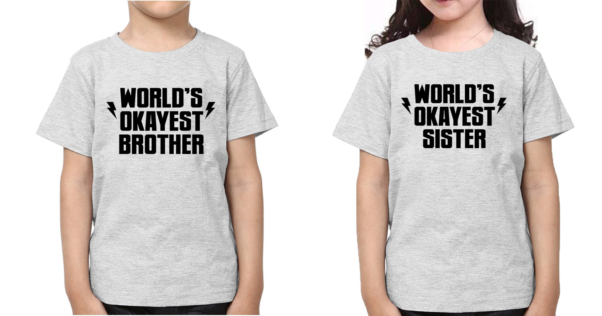 World's Okayest Brother-Sister Kid Half Sleeves T-Shirts -FunkyTradition