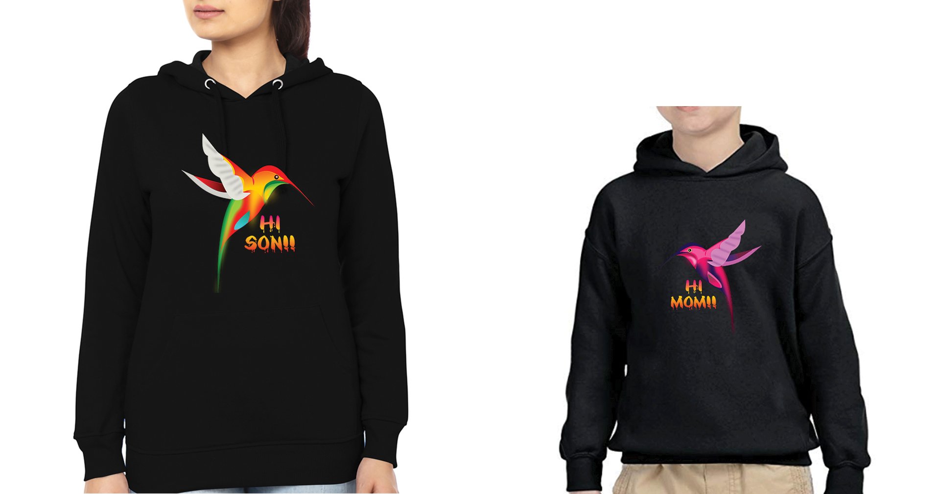 Hi Mom Hi Son Mother and Son Matching Hoodies- FunkyTradition