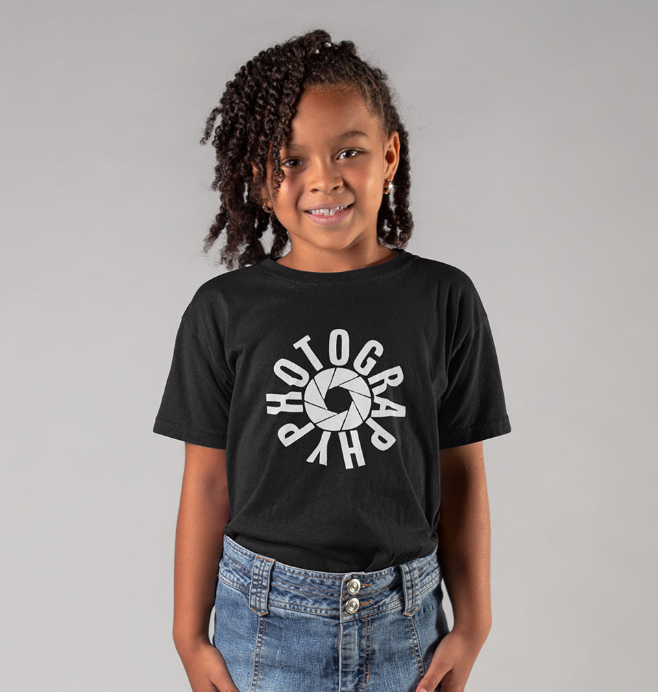 photographer Half Sleeves T-Shirt For Girls -FunkyTradition