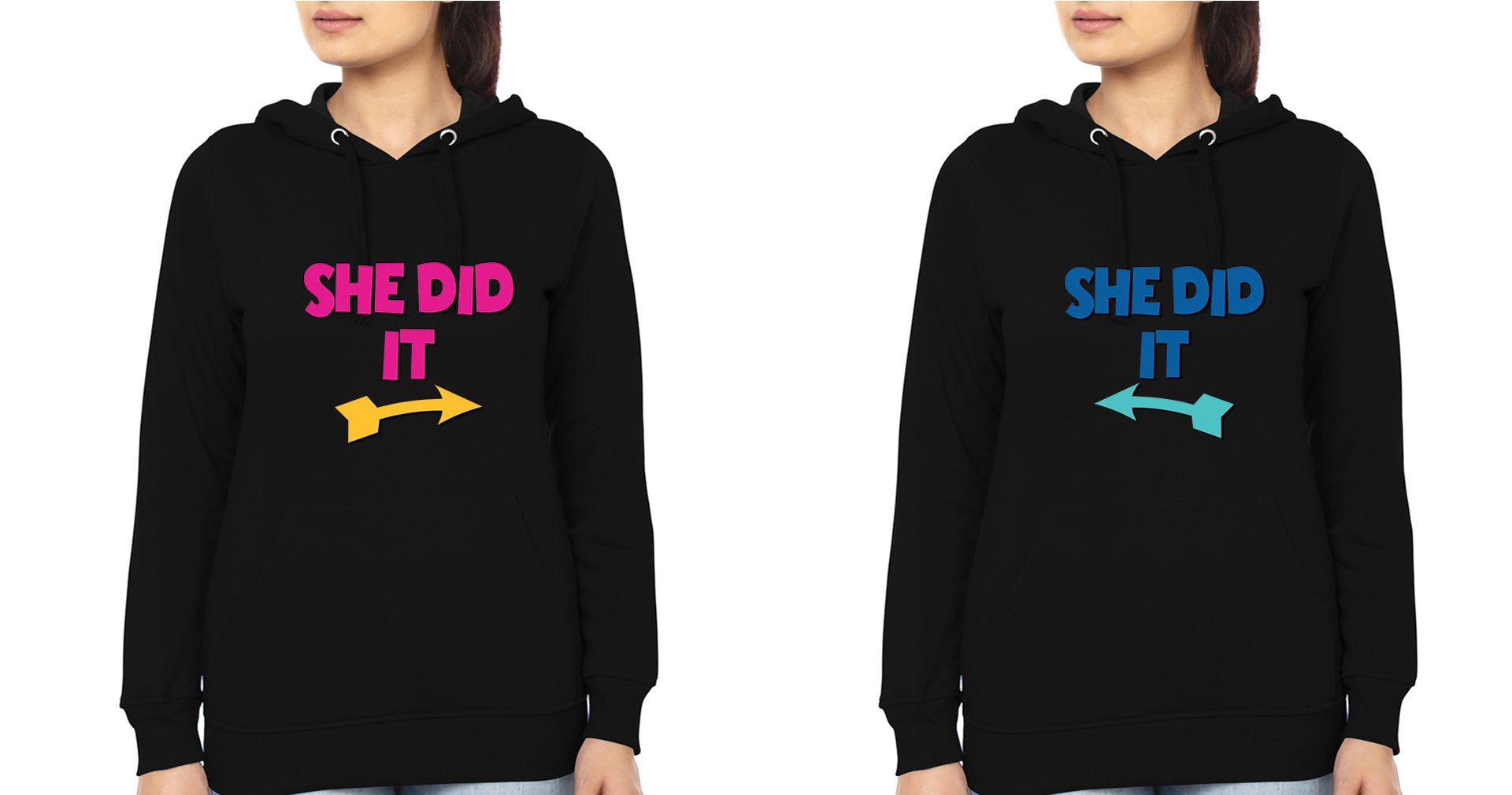 She Did It Sister Sister Hoodies-FunkyTradition