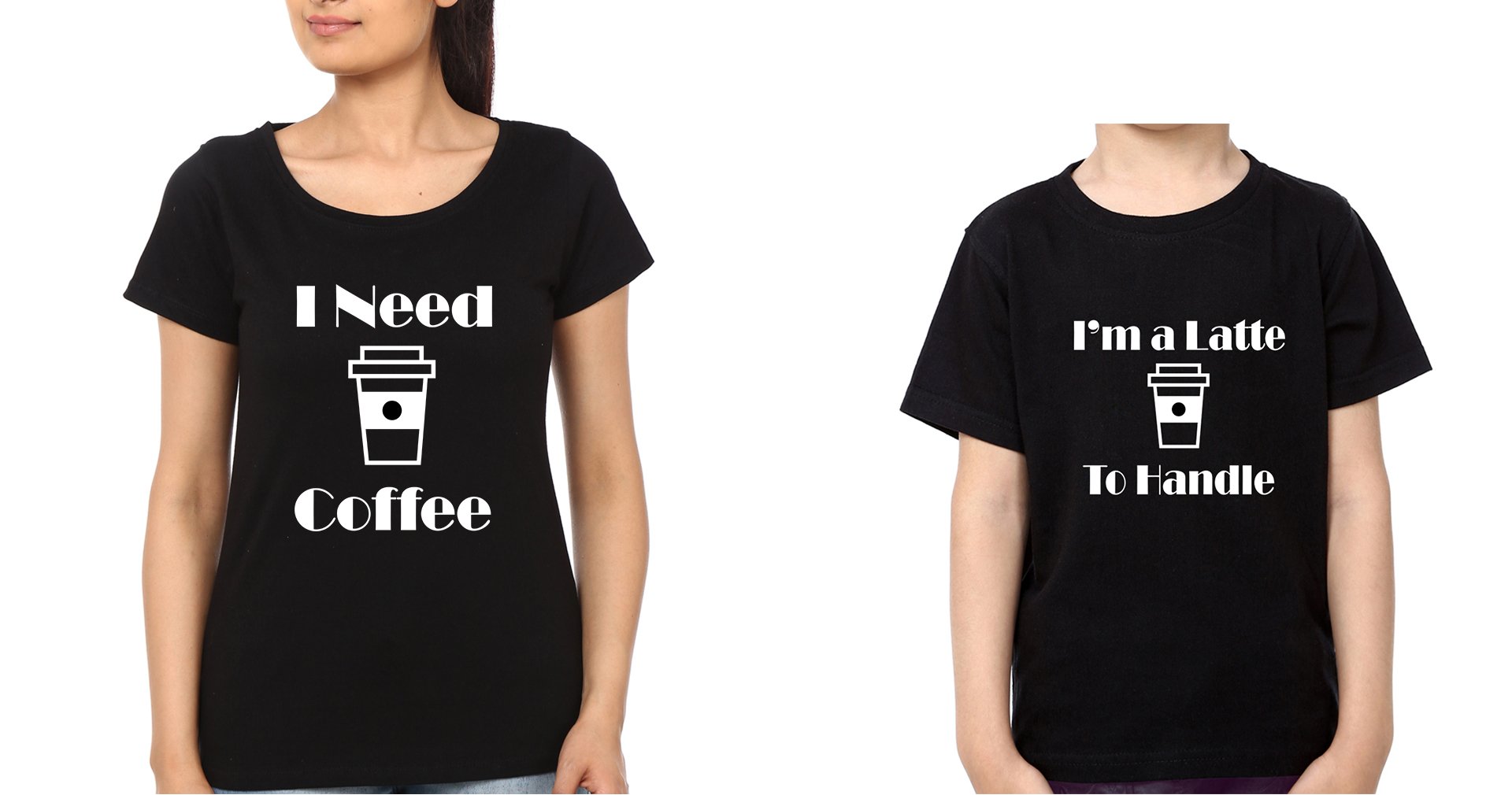I Need Coffee I'M Latte To handel Mother and Son Matching T-Shirt- FunkyTradition