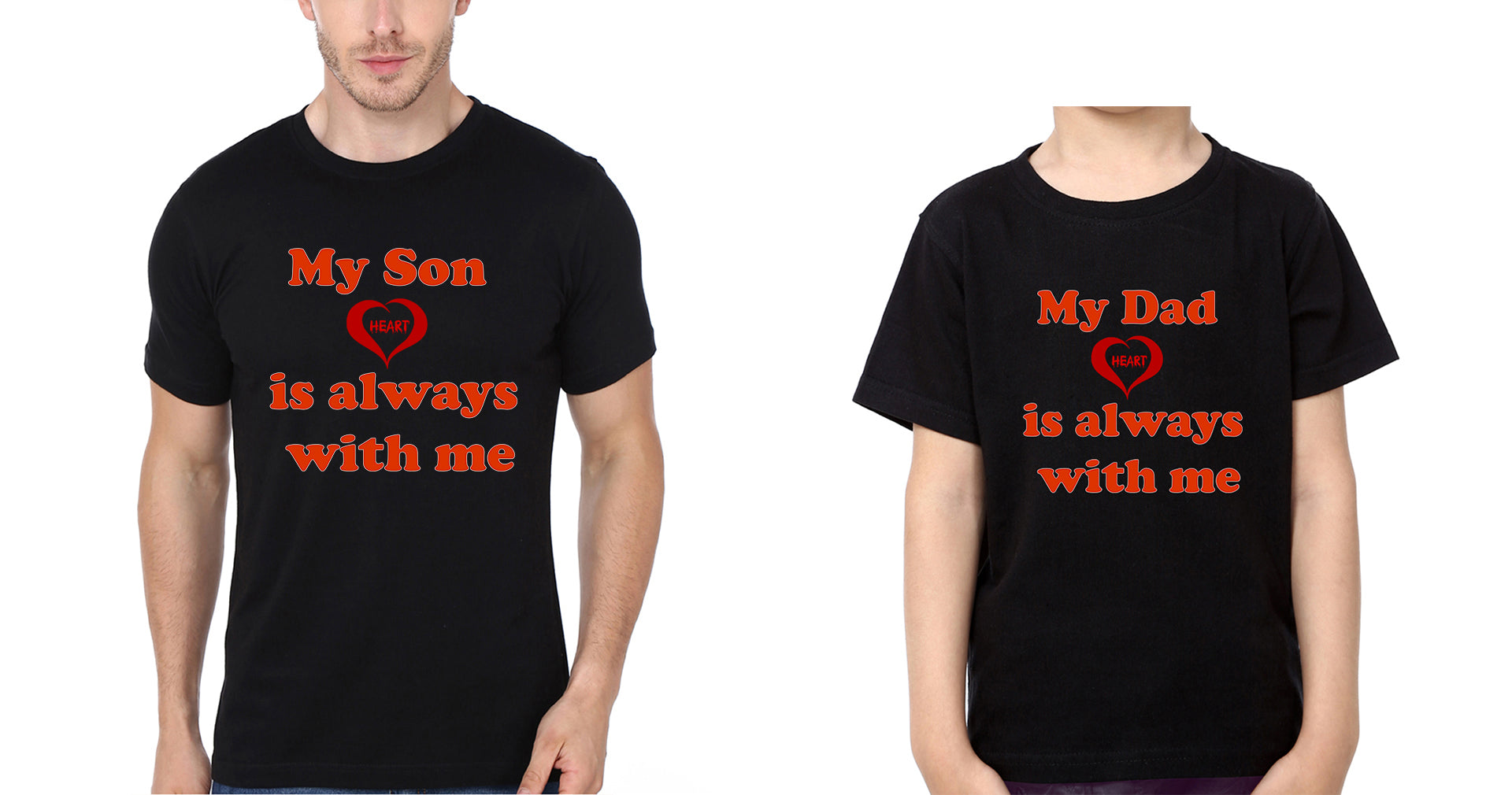 My Daughter Heart is Always With Me My Dad Heart is Always With Me Father and Son Matching T-Shirt- FunkyTradition