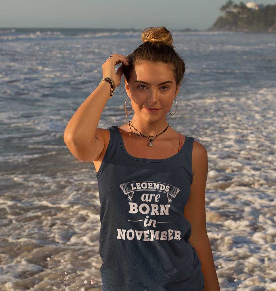 Legends are Born in November Women Tank Top-FunkyTradition