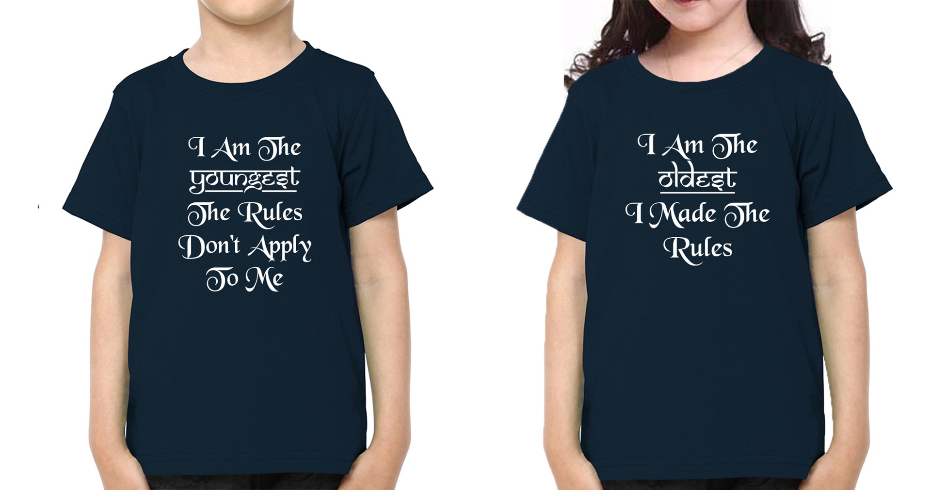 I M The Youngest Oldest Brother-Sister Kid Half Sleeves T-Shirts -FunkyTradition