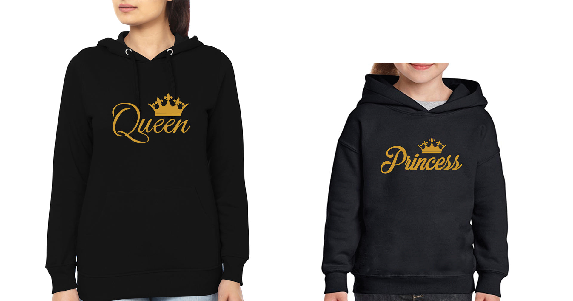 Queen Princess Mother and Daughter Matching Hoodies- FunkyTradition