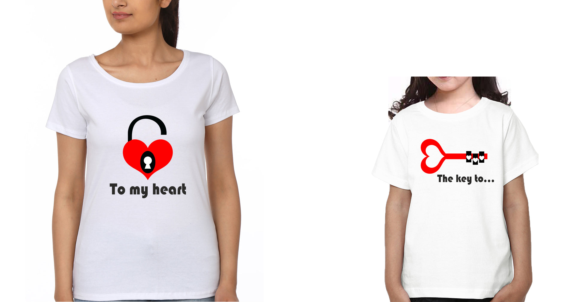 To My Heart The Key To Mother and Daughter Matching T-Shirt- FunkyTradition