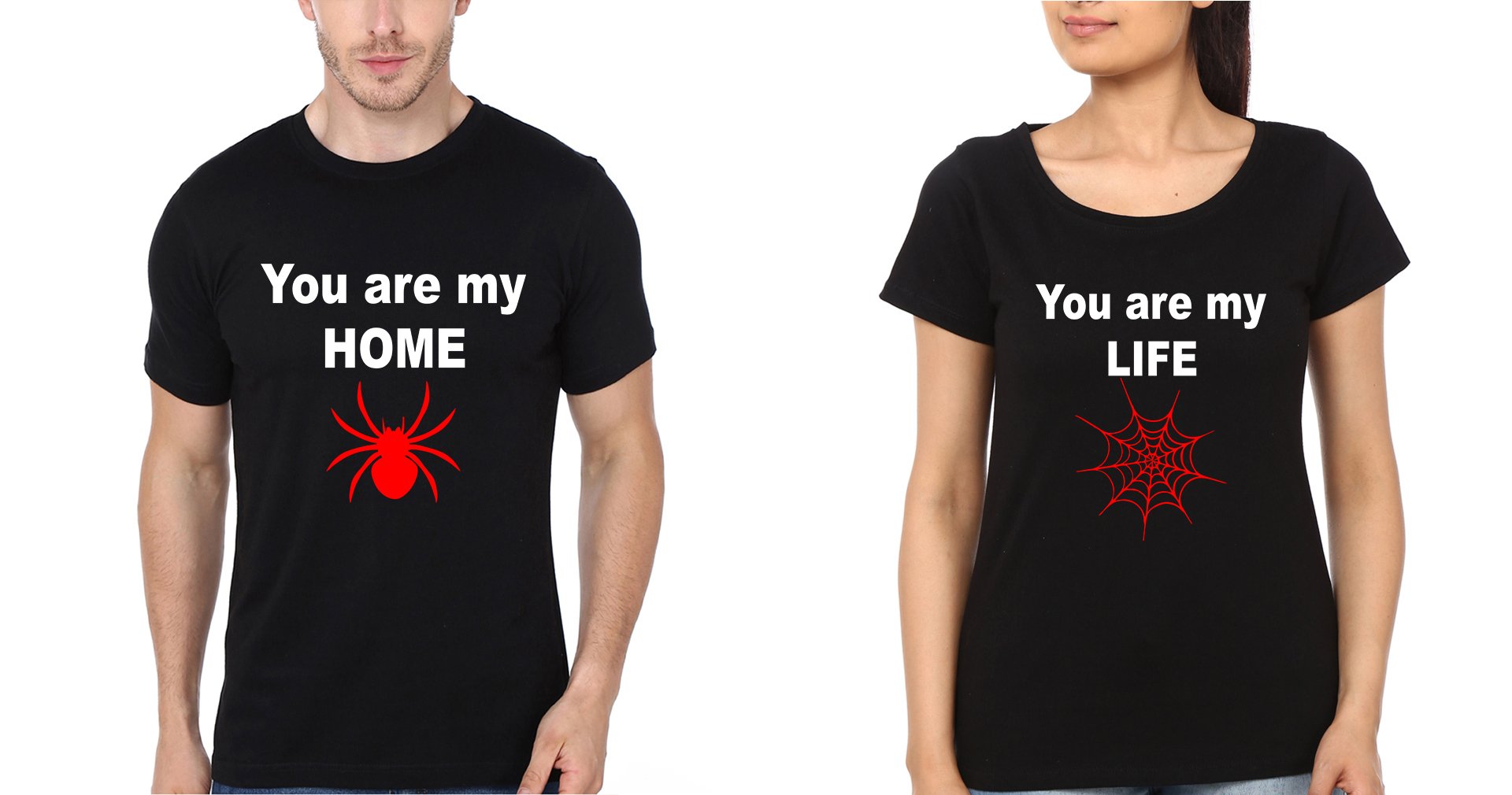 You Are My home You Are My Life Couple Half Sleeves T-Shirts -FunkyTradition
