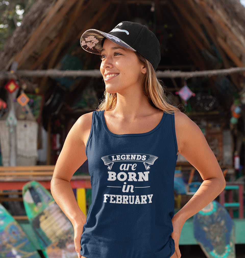Legends are Born in February Women Tank Top-FunkyTradition