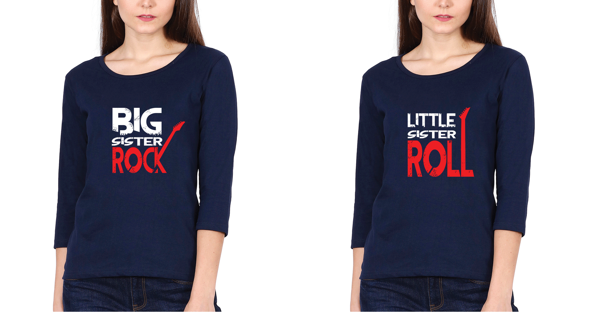 Rock n Roll Sister Sister Full Sleeves T-Shirts -FunkyTradition