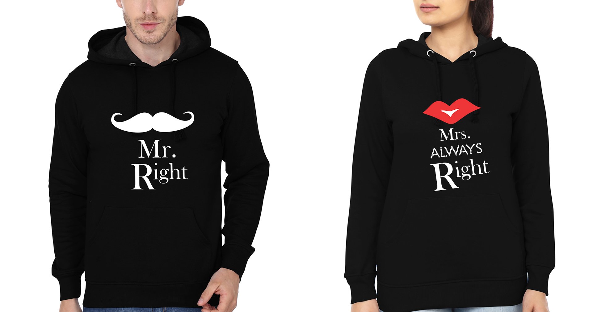 Mr.Right & Mrs. Always Right Couple Hoodie-FunkyTradition
