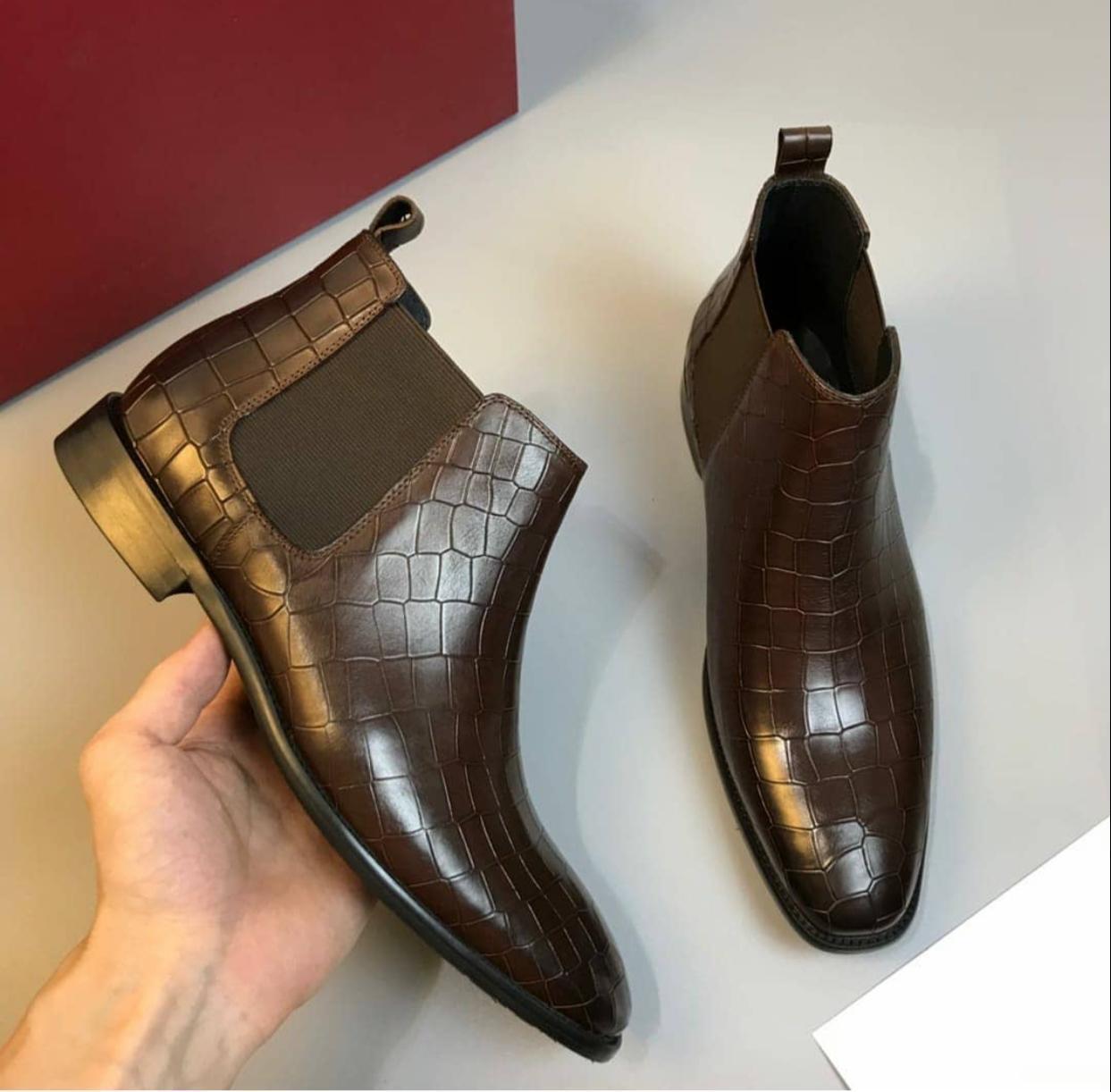 Stylish Croco Italian Men Casual And Party Wear Boots for Men - FunkyTradition