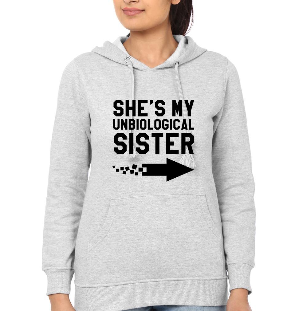 Unbiological Sister BFF Hoodies-FunkyTradition