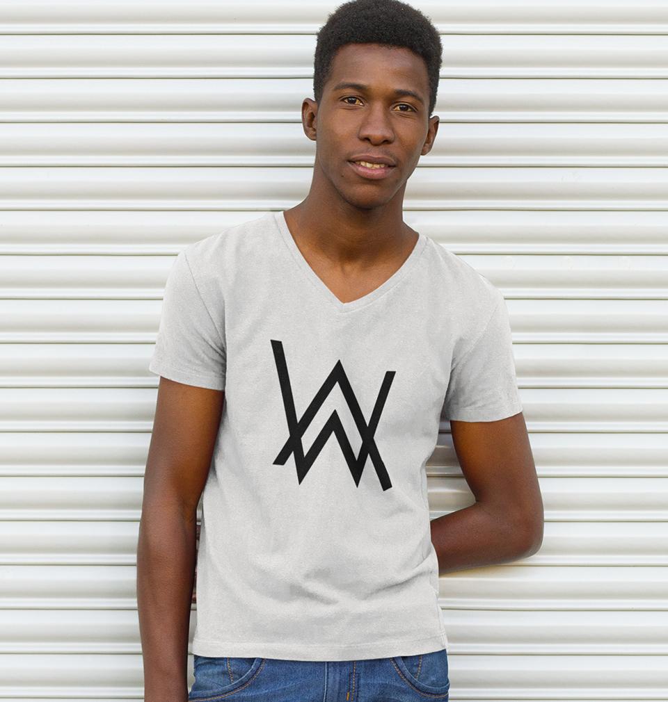 Alan Walker V-Neck Half Sleeves T-shirt For Men-FunkyTradition - FunkyTradition