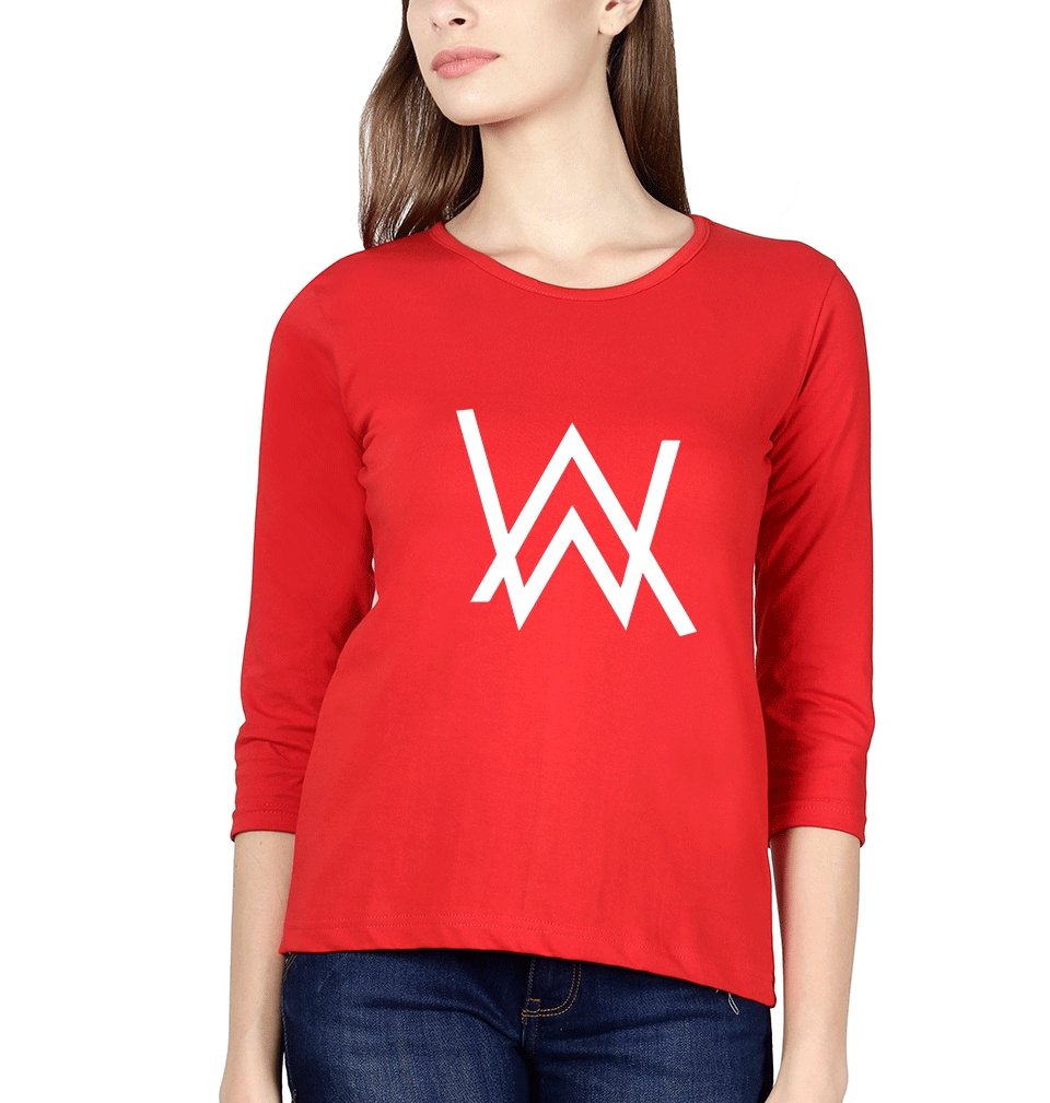 Alan Walker Womens Full Sleeves T-Shirts-FunkyTradition - FunkyTradition