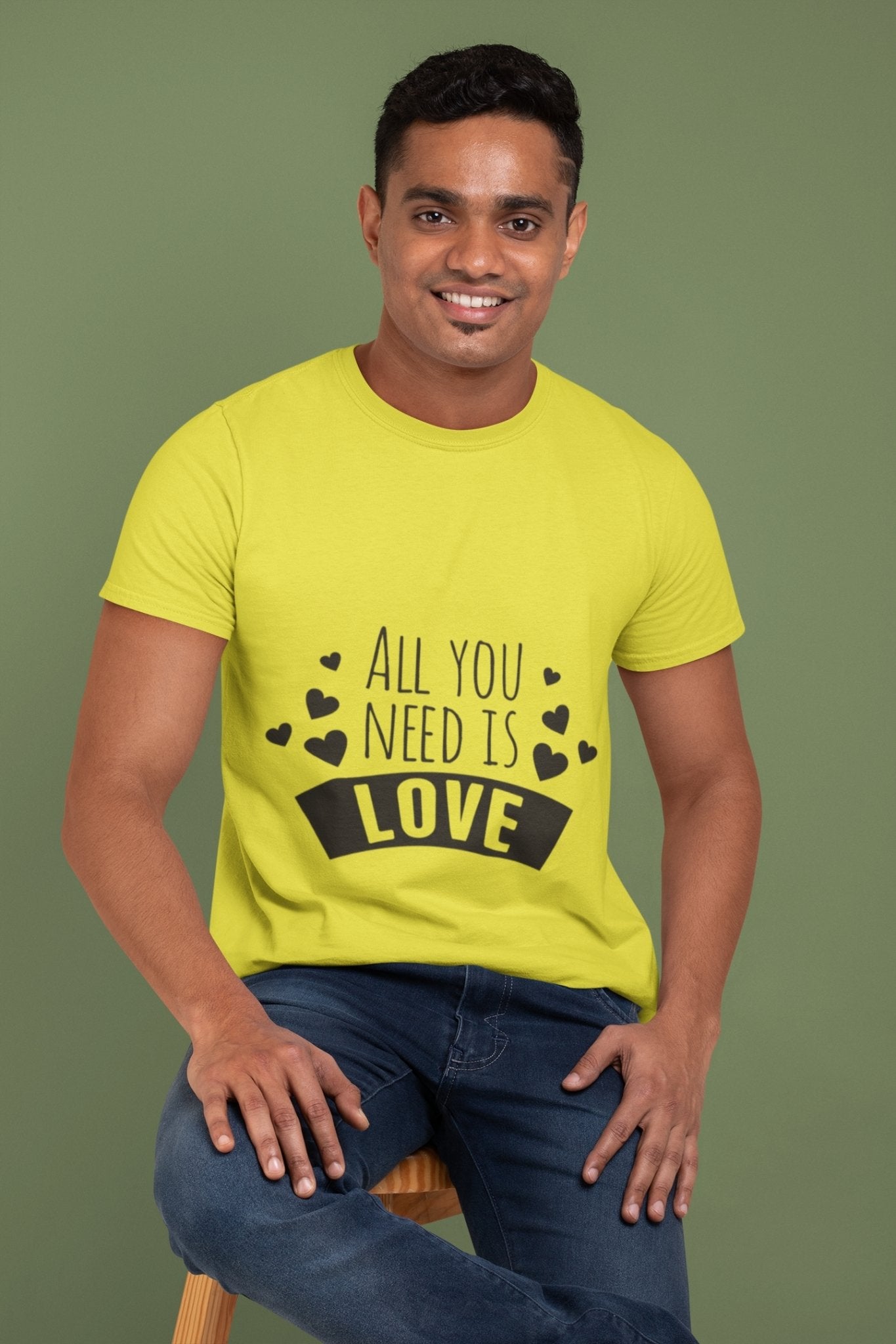 All you need is love Men Half Sleeves T-Shirt- FunkyTradition - FunkyTradition