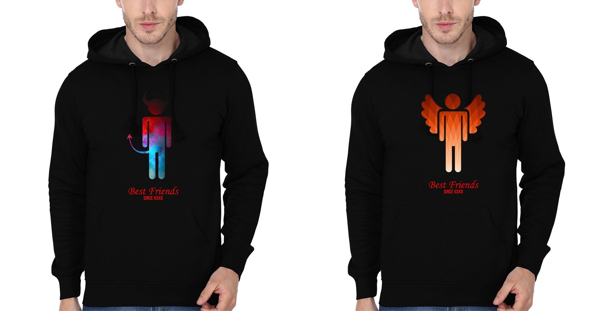 Angel devil BFF Hoodies-FunkyTradition - FunkyTradition