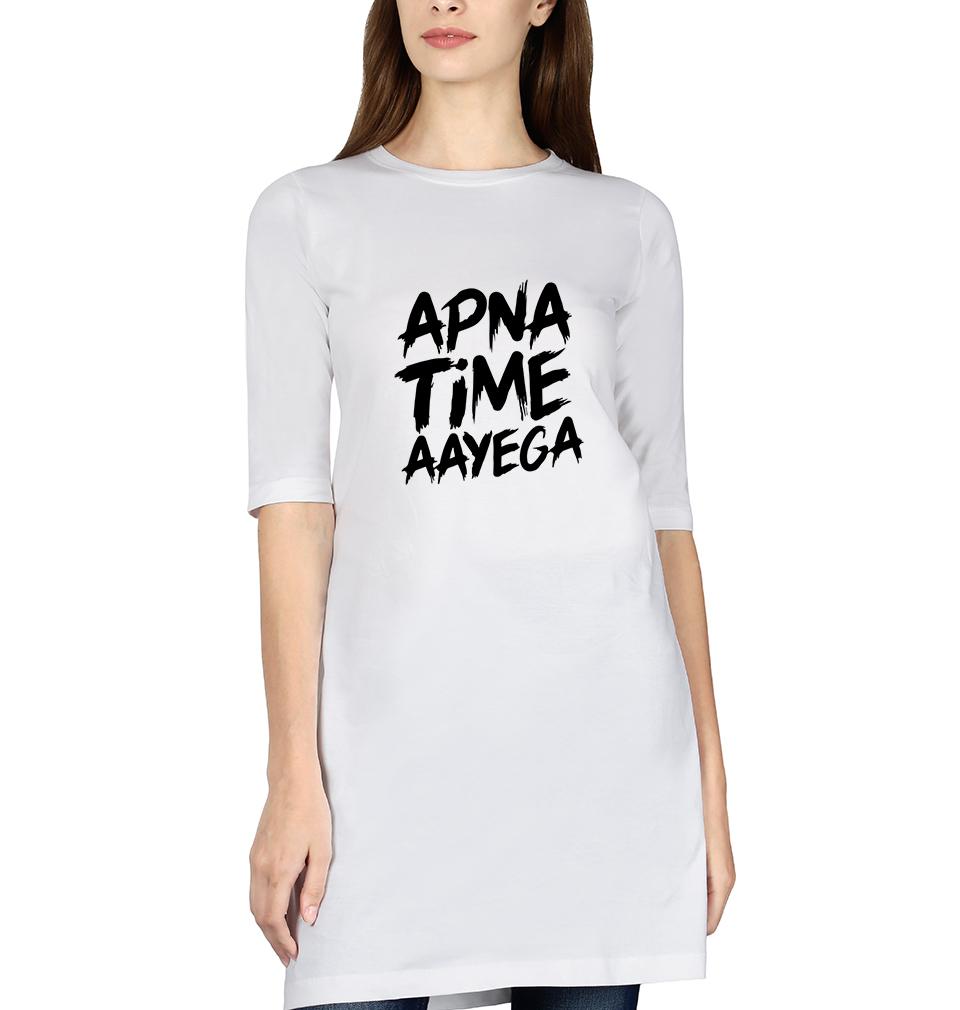 Apna Time Aayega Women Long Top-FunkyTradition - FunkyTradition
