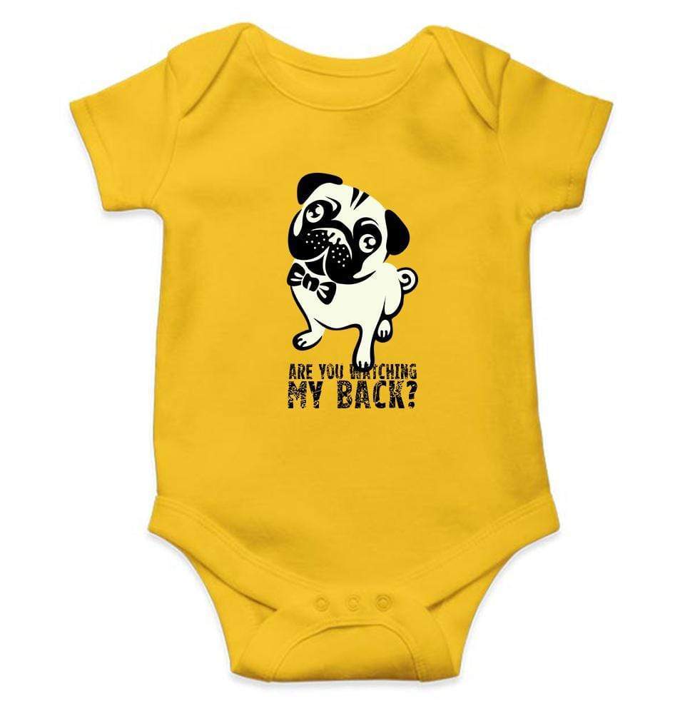 Are you watching my back PUG Dog Abstract Rompers for Baby Boy- FunkyTradition - FunkyTradition