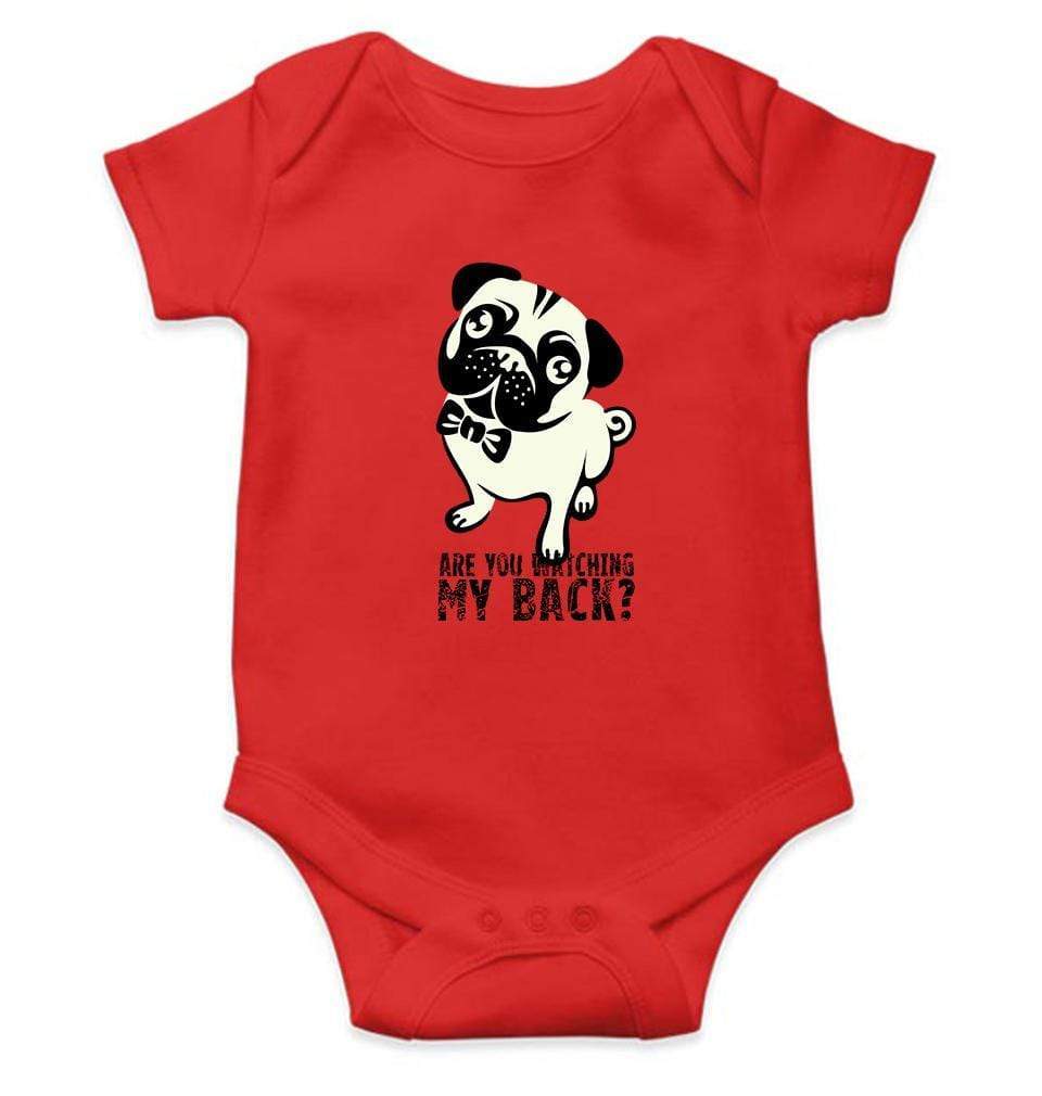 Are you watching my back PUG Dog Abstract Rompers for Baby Boy- FunkyTradition - FunkyTradition