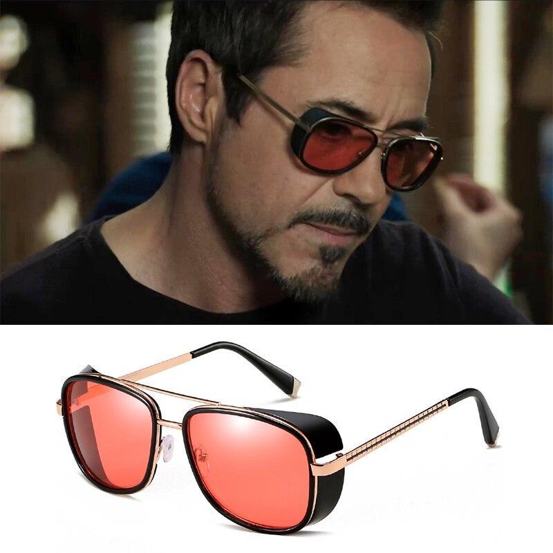 Avengers Tony Stark Retro Iron Man 3 Sunglasses Transparent For Men -FunkyTradition Store Store - FunkyTradition
