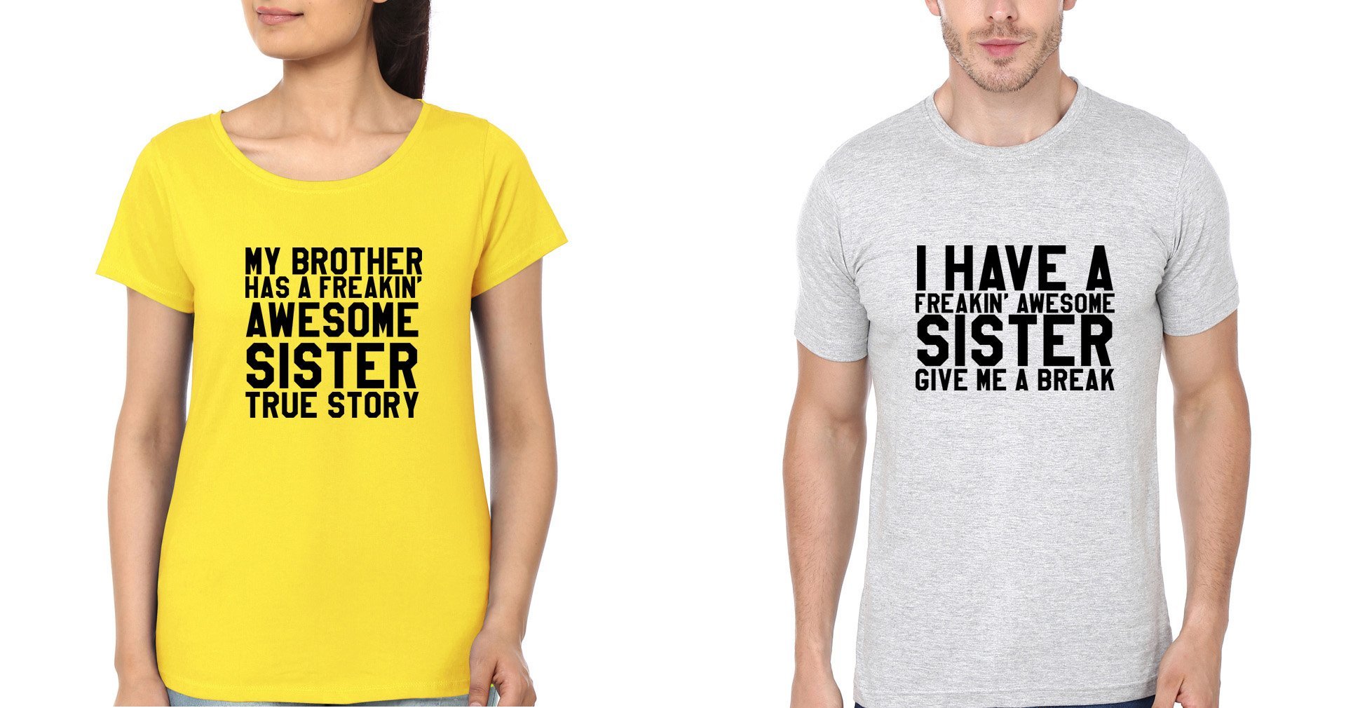 AWESOME SISTER Brother and Sister Matching T-Shirts- FunkyTradition - FunkyTradition