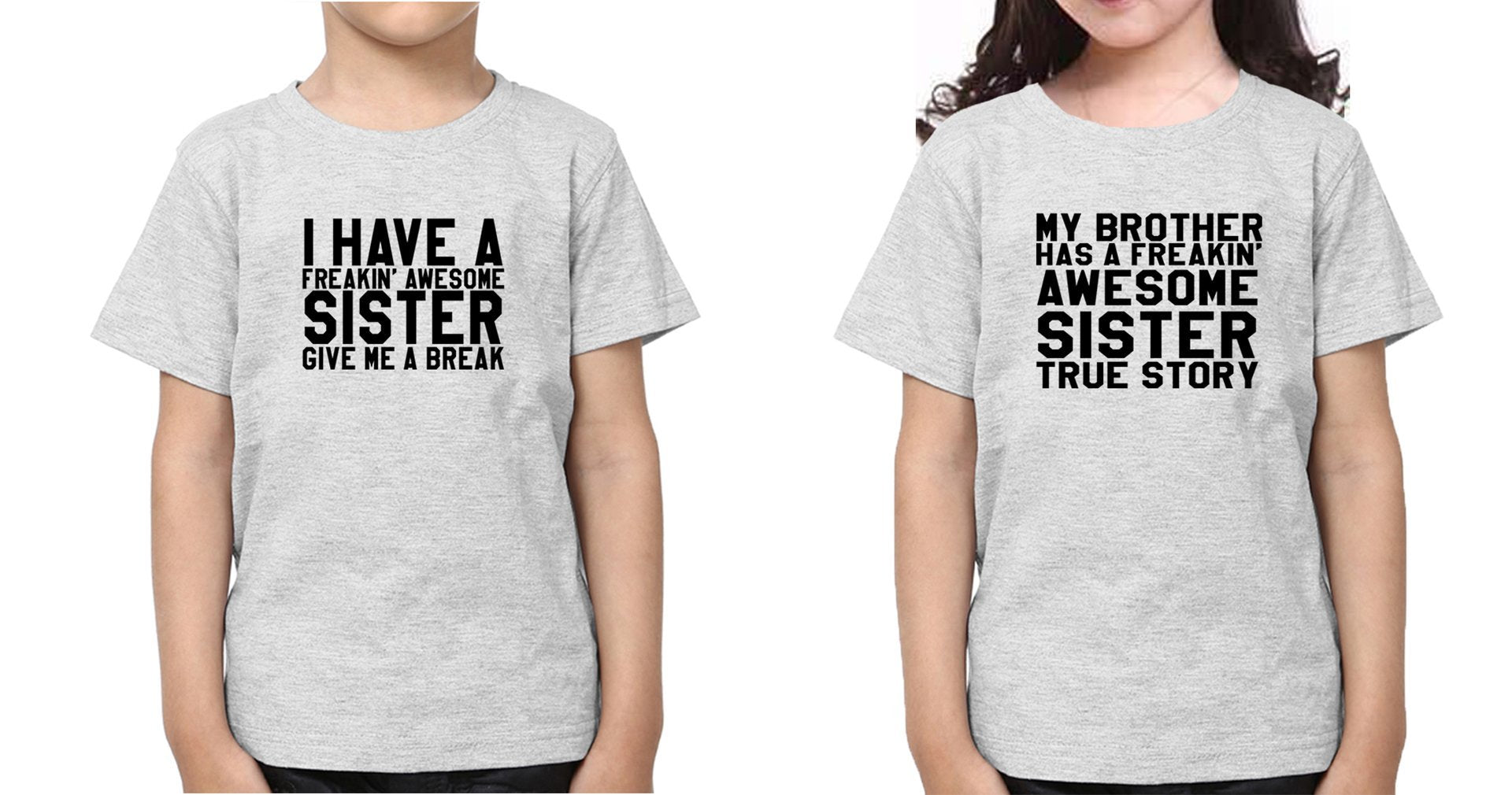 Awesome Sister Brother-Sister Kid Half Sleeves T-Shirts -FunkyTradition - FunkyTradition