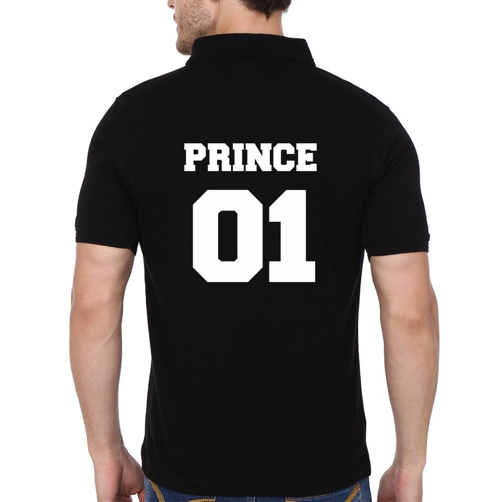 Back Prince Princess 01 Couple Polo Half Sleeves T-Shirts -FunkyTradition - FunkyTradition