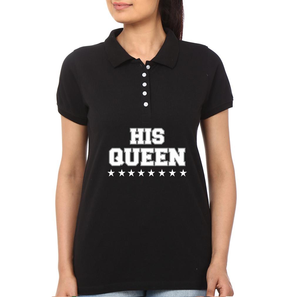 Back The King His Queen Couple Polo Half Sleeves T-Shirts -FunkyTees - Funky Tees Club