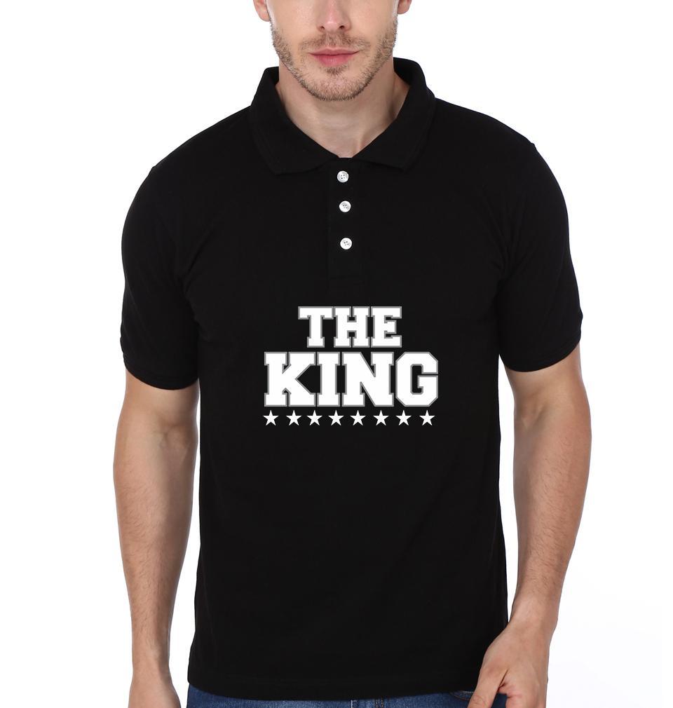 Back The King His Queen Couple Polo Half Sleeves T-Shirts -FunkyTradition - FunkyTradition