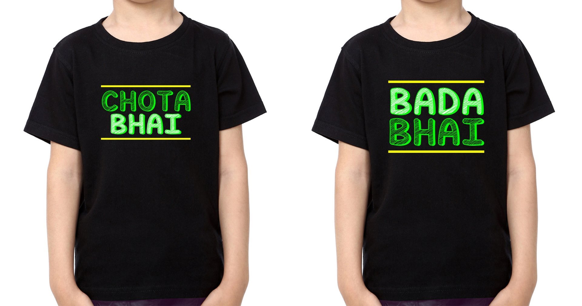 Bada Bhai Chota Bhai Brother-Brother Kids Half Sleeves T-Shirts -FunkyTradition - FunkyTradition