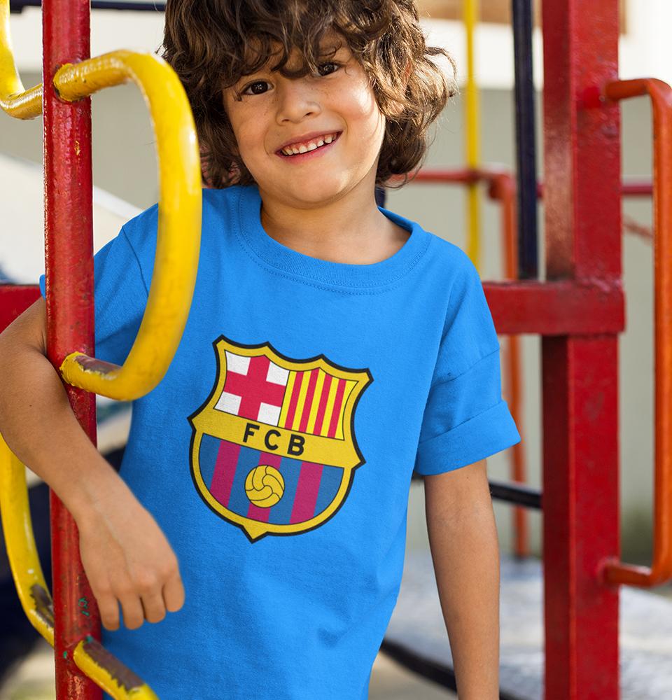 Barcelona Half Sleeves T-Shirt for Boy-FunkyTradition - FunkyTradition