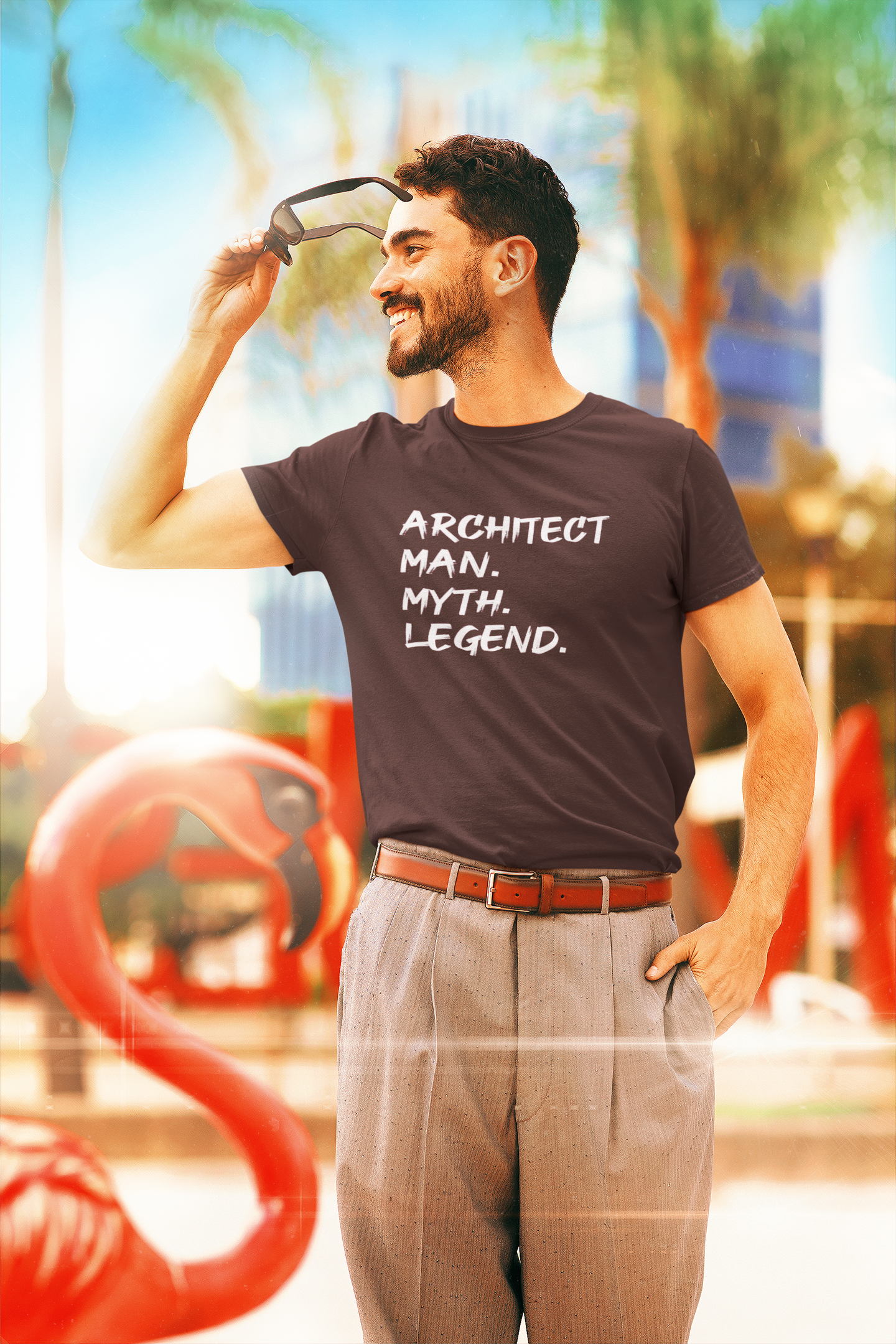 Architect Man Myth Legend Architect Profession Mens Half Sleeves T-shirt- FunkyTradition